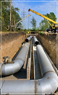 sewer pipes installation